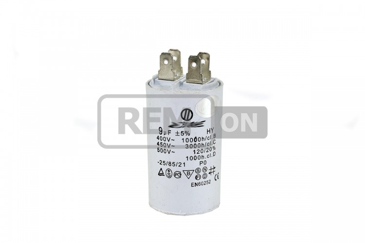 Конденсатор CBB60 9 мкФ 450V, з клемами